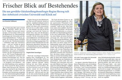 Dr. Regina Herzog im uni'leben Dr. Regina Herzog im uni'leben