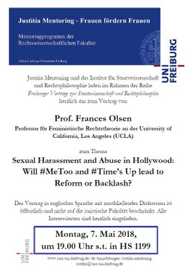 Einladung zum Vortrag: “Sexual Harassment and Abuse in Hollywood: Will #MeToo and #Time’s Up lead to Reform or Backlash?” Einladung zum Vortrag: “Sexual Harassment and Abuse in Hollywood: Will #MeToo and #Time’s Up lead to Reform or Backlash?”