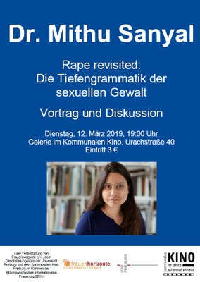 Einladung zum Vortrag mit Dr. Mithu Sanyal am 12. März 2019 Einladung zum Vortrag mit Dr. Mithu Sanyal am 12. März 2019